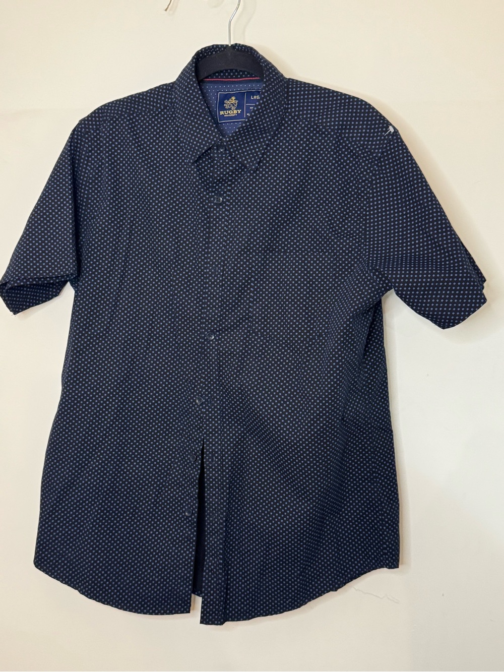 Rugby University men’s navy pattern shirt size large